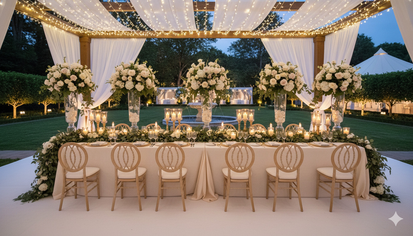 Professional event decoration setup